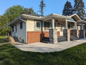 Home stucco painting before image