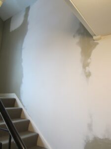 stairway plaster repair after image