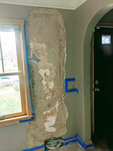 Wall damage of plaster